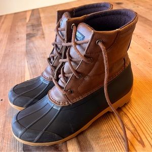 Sperry waterproof duck boots port boot dark brown boy size 6